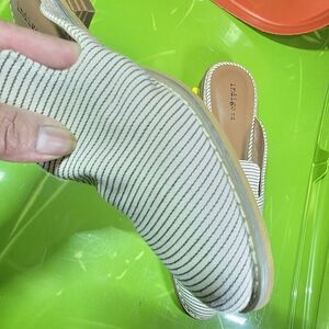 Indigo Women's Striped Slip-On Shoes - Black and White